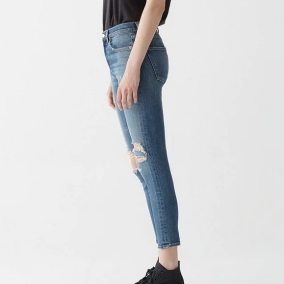 AGOLDE Women’s Sophie High Rise Skinny Distressed Ankle Crop Denim Jeans 25 - Picture 2 of 15